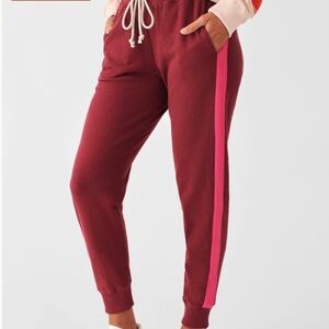 Faherty Women’s Joggers | Size Small | Burgundy & Pink